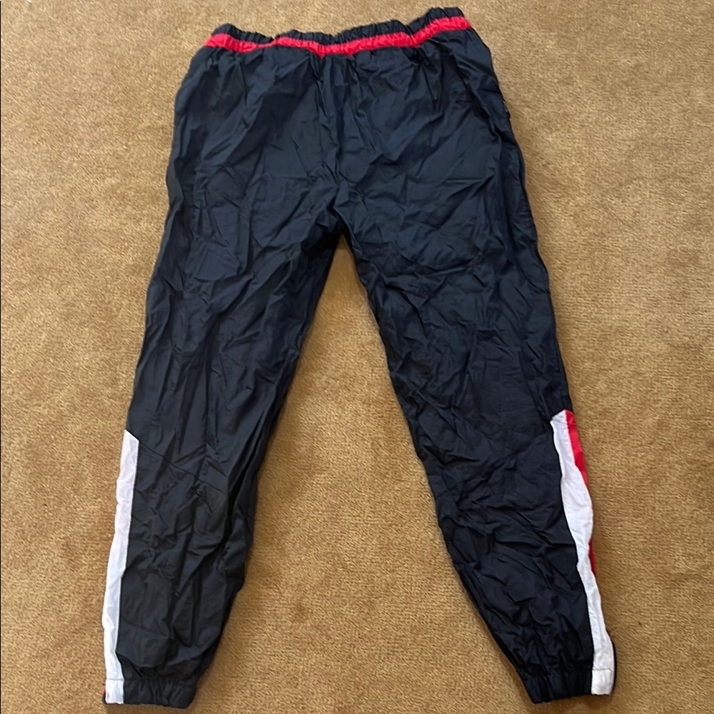 Men's Black Joggers with Red and White Accents